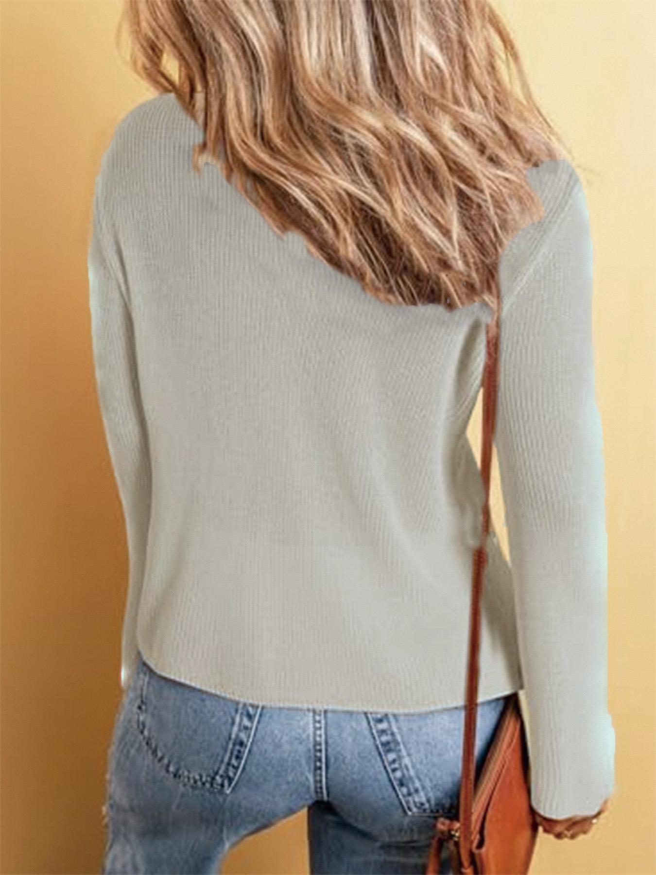 Women's Plain  Cardigan, Casual Long Sleeve V Neck Cardigan for Summer, Fashion Women's Knitwear for Daily Wear, Knitted Cardigan Tops