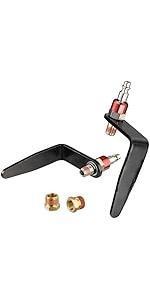 Steel Pneumatic Tool Rafter Hook Hanger, Lightweight, Durable,Reusable Metal Organaizer Adjustable Easy Install Hooks with 1/4" Air Tool Swivel Fitting, for Air Nailer, 1-Piece Brass Fitting