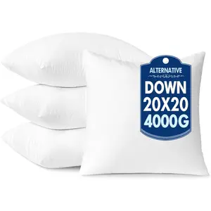 20x20 Down Alternative Pillow Inserts,Pack of 4 Throw Pillows 20 x 20 Inch Body Bed Sleeping Soft Form for Sofa Couch Bed