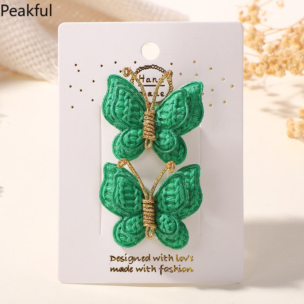 4pcs Butterfly Hair Clips Set – Cute Wool Knitting Accessories for Kids, Colorful Barrette for Bangs, Perfect Hair Grips for Girls, Adds Charm & Style to Everyday Hairdos