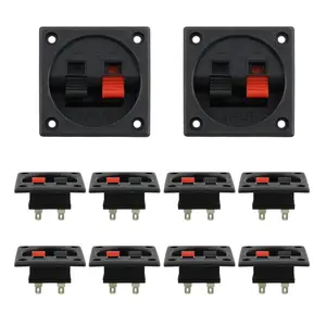 2.24"x2.24" Speaker Box Terminal Cups 2 Positions Spring Clip Speaker Cabinet Binding Post Cups Pack of 10 (1.93-Inch Diameter)