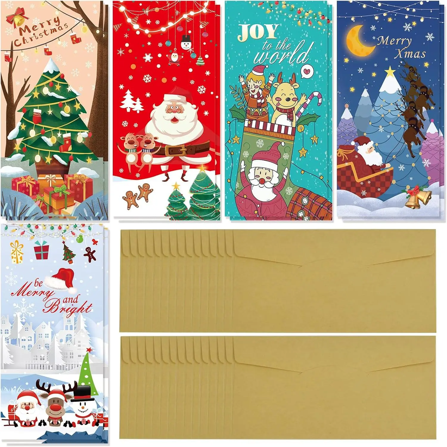 Christmas  Holder for  with Envelopes - 30-Pack of Christmas Cards with Envelopes for  Gifts for Xmas,  Year, and Holiday Decorations