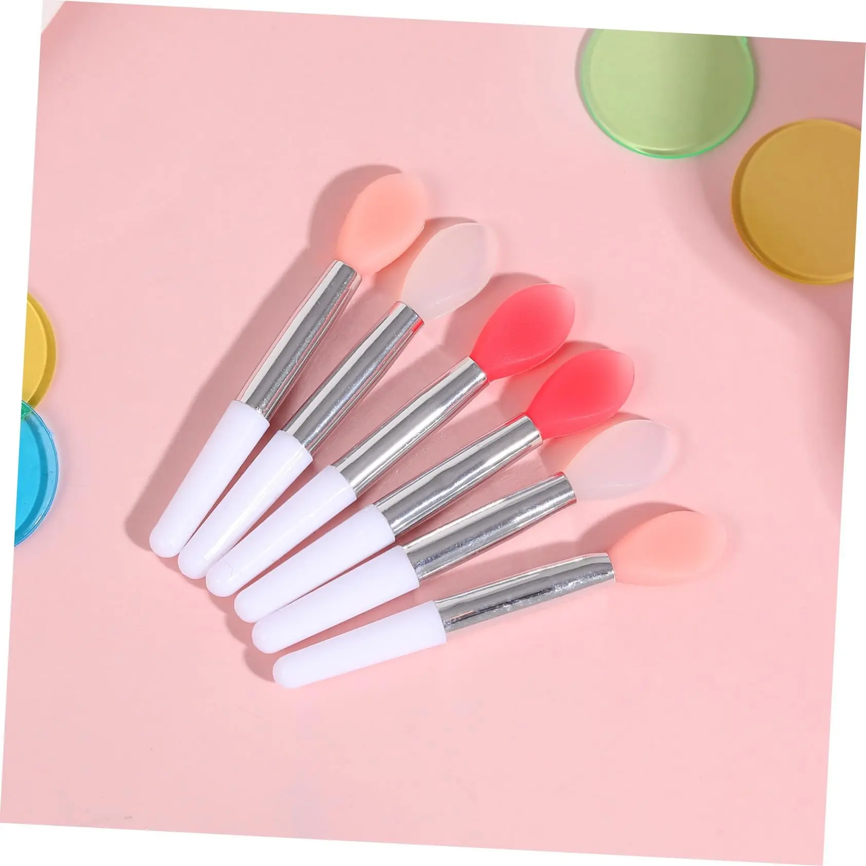 Lip Brush & Disposable/Reusable Silicone Lip Applicator Set, Multifunctional Makeup Tools, Retractable Tool for Lip Gloss, Lip Balm, Lip Mask, Lip Scrub & Eyeshadow, 6/12/60Pcs Reusable Silicone Lip Wands.