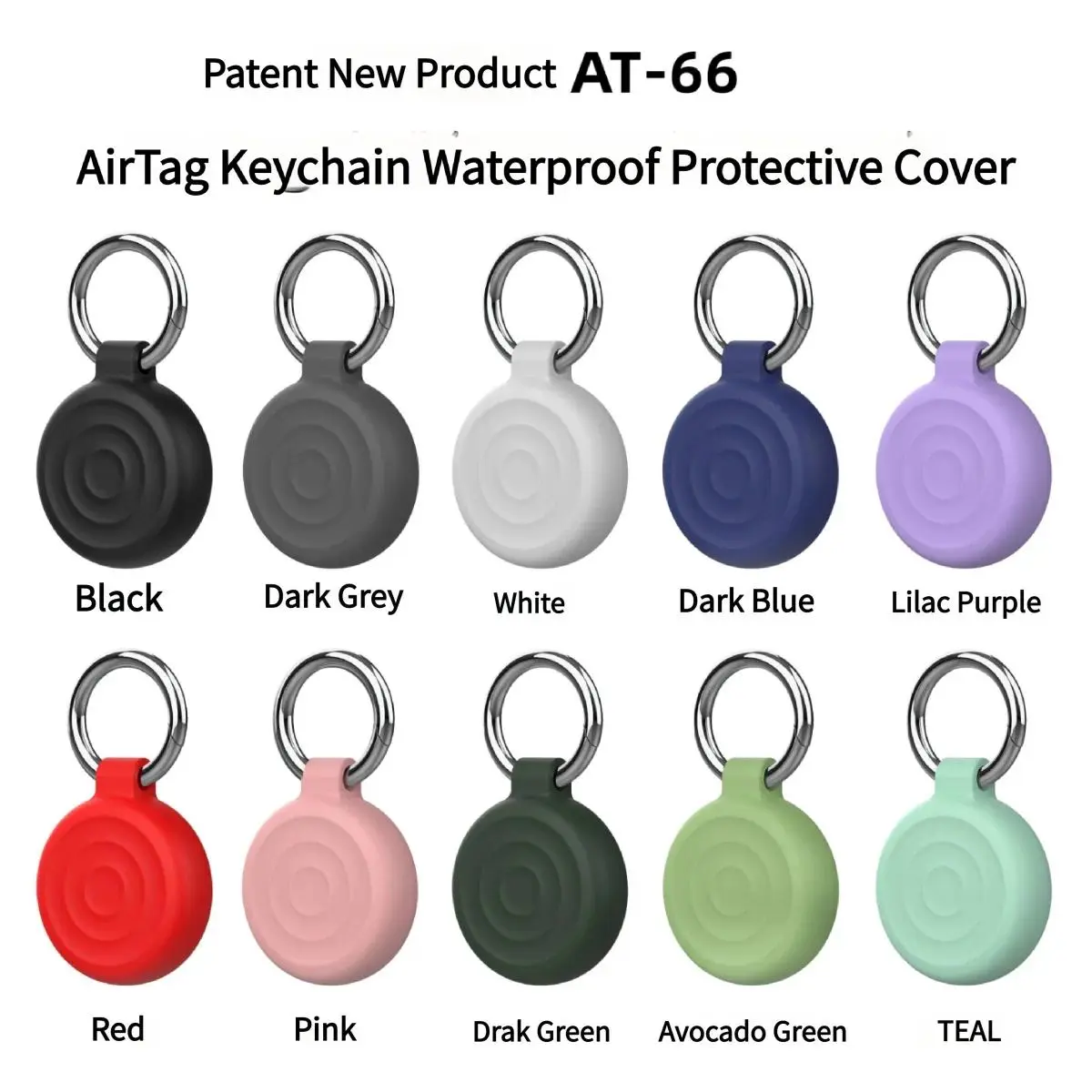 Silicone Keychain For Apple Airtags Locator Tracker Protective Case 360° Waterproof Air Tag Holder Item Find Tracker Accessories
