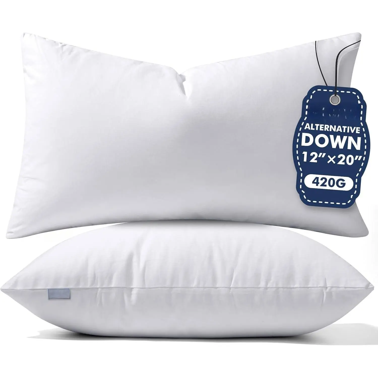 Pack of 2 12x20 Pillow Inserts, Down Alternative  Pillows |  Throw Pillows Insert,   Cover, Breathable and Supportive, Soft and , Decorative Pillows for Couch Sofa