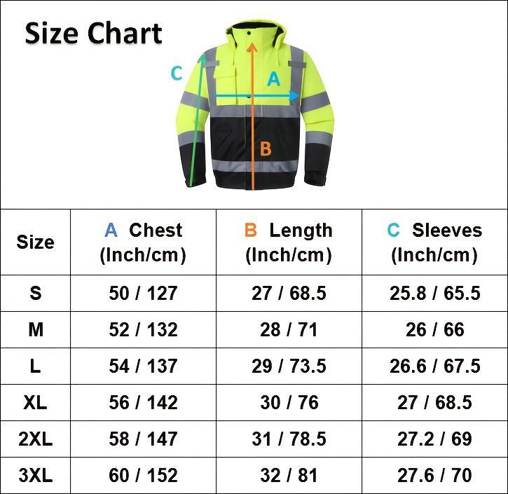 High Visibility Reflective Jackets for Men, Waterproof Safety Jacket with Pockets, Hi Vis Yellow Coats with Black Bottom, Mens Work Construction Coats for Cold Weather233