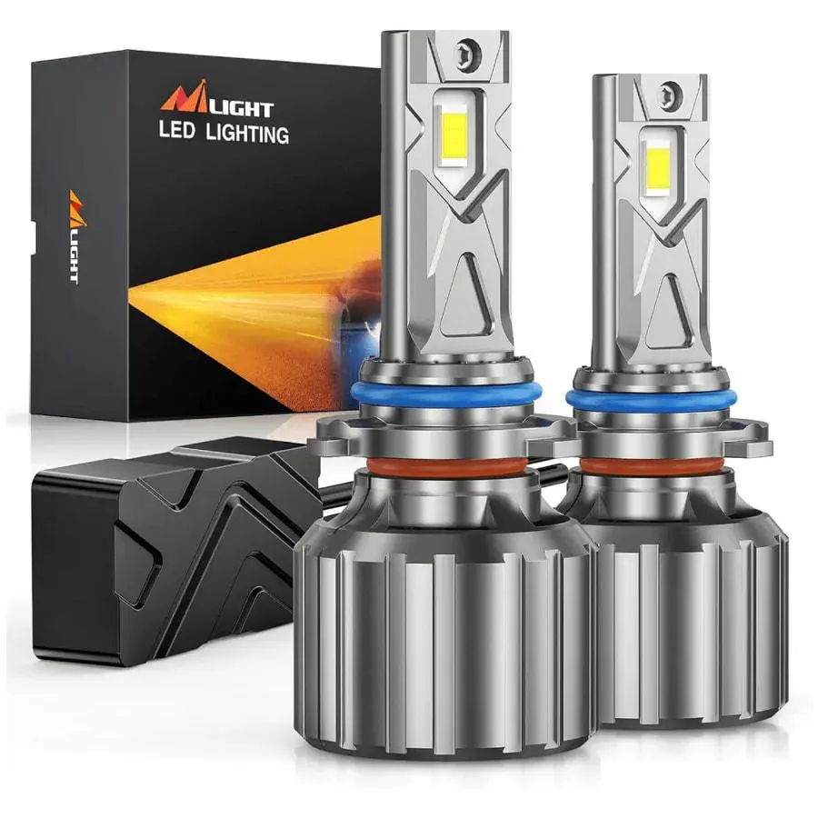 Nilight FS1 Series 9006/HB4 LED Headlight Bulbs - 2-Pack Car Lighting with High Lumen Brightness, Luminous Brightening, High Power, Copper Pipes, Aluminum Body, Tool-Free Installation, Standard Fit for Cars, Night Drive