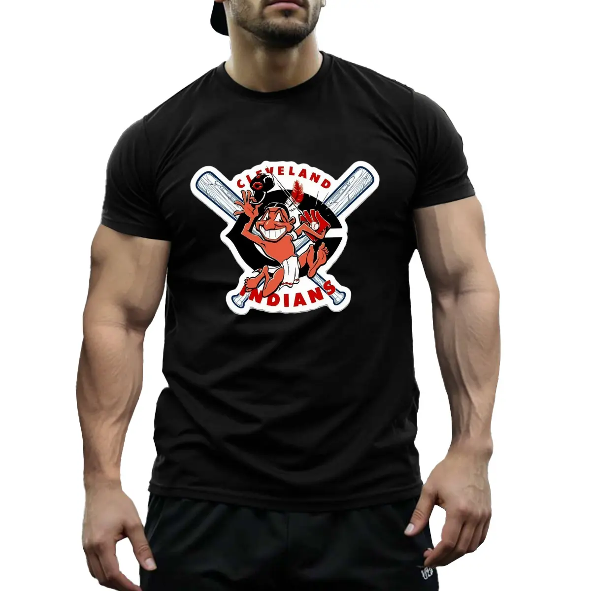 Cleveland Vintage Graphic T-Shirt, Unisex Casual Cotton Tee, Crew Neck, Medium Stretch Knit Fabric, Regular Fit, with Sports Print for All-Season Adult Short-Sleeve Shirt - T Shirt
