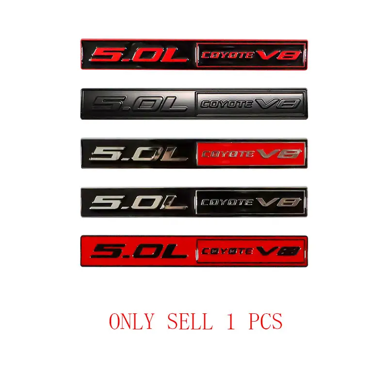 1pcs 5.0L Coyote V8 Logo Emblem Badge Sticker For 5.0 F150 FX4 Car Fender Trunk Rear Bonnet Nameplate Decal  Accessories