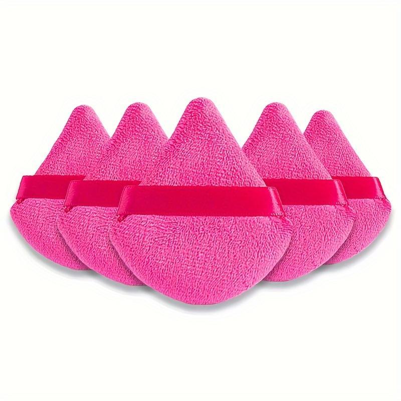 Double-sided Triangle Shaped Plush Makeup Puff, Triangle Powder Puff, 5 Counts/set Soft Makeup Puff, Beauty Puff, Professional Makeup Tool for Women & Girls Daily Use