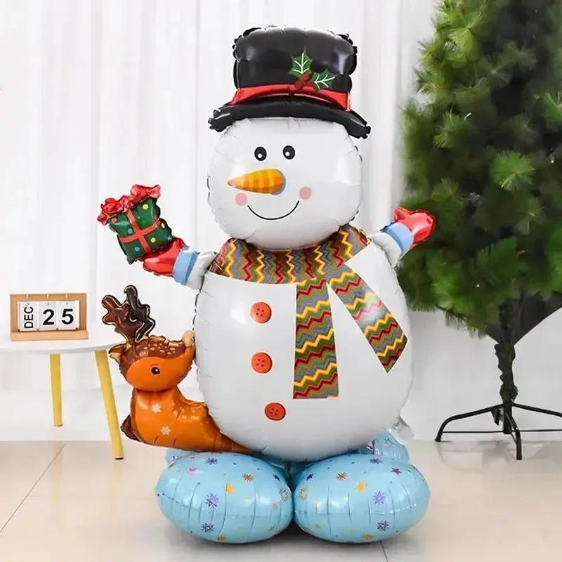 LargeSize Christmas Balloon with Snowman, Holiday Decoration for Family Christmas Party, New Year Ornament, 1 Pack