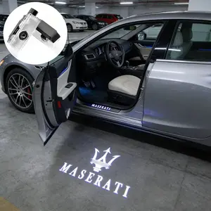 2pcs LED Car Door Welcome Light, Shadow Projector for Maserati Levante 2009-2019, Four-Door Ghibli Compatible, Enhance Entry Experience