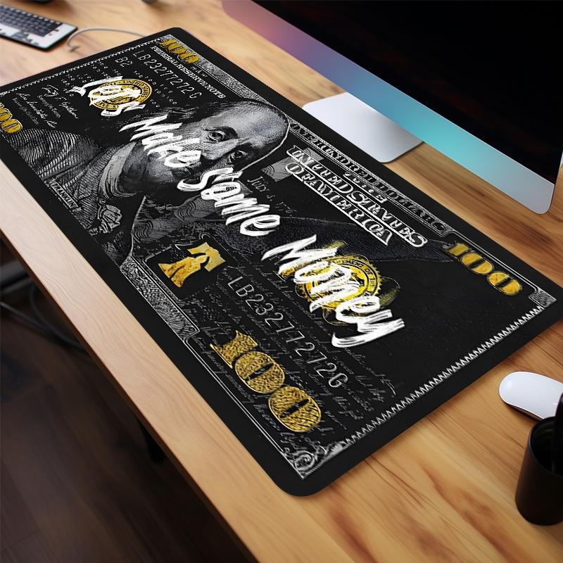 Money Pattern Mouse Pad, Rectangle Gaming Mouse Pad, Non-Slip Mousepad with Stitched Edges for Game Players, Office, Study, Premium Multipurpose Mousepad, Desk Accessories