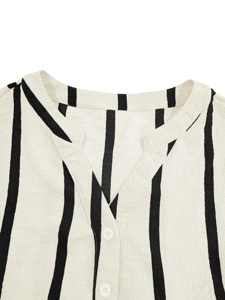 Women's Striped Print Long Sleeves Shirt, Casual Soft Top for Daily Wear, Ladies Clothes for All Seasons, Blouse