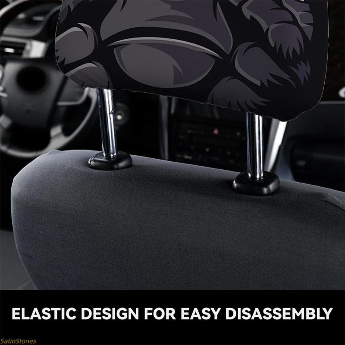 2 Pack Gorilla Headrest Covers with Stylish Eyeglasses, Gorilla and Sunglasses Design, Elastic Car Seat Protector, Truck Seat Cushion Protector, Easy to Install