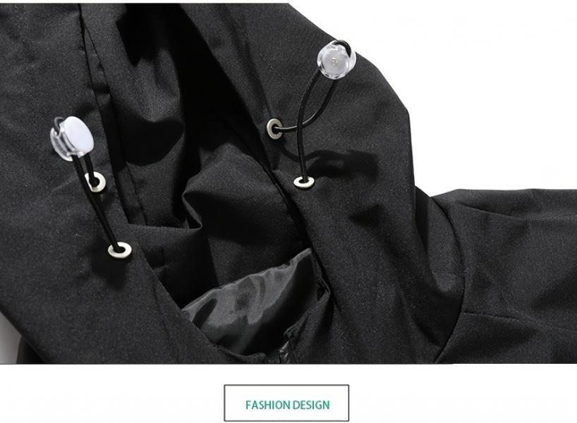 Solid Color Men's Long Sleeve Zip Up Windproof Hooded Sports Jacket For Spring Fall Outdoor, Hiking Running Cycling