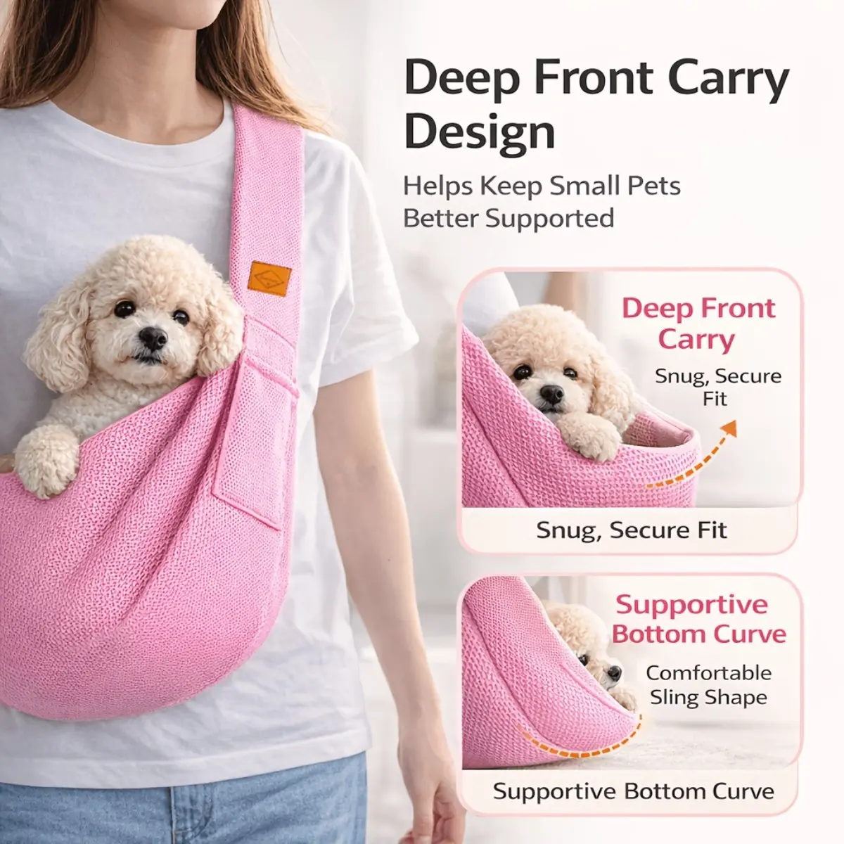 Breathable Mesh Pet Single Shoulder Sling Bag Front Carrier for Small Dogs Cats Safety Strap Hands Free Portable Travel Tote Bag Lightweight Comfort Sling for Outdoor Walking Daily Trips Hiking Pet Owner Supplies Gift