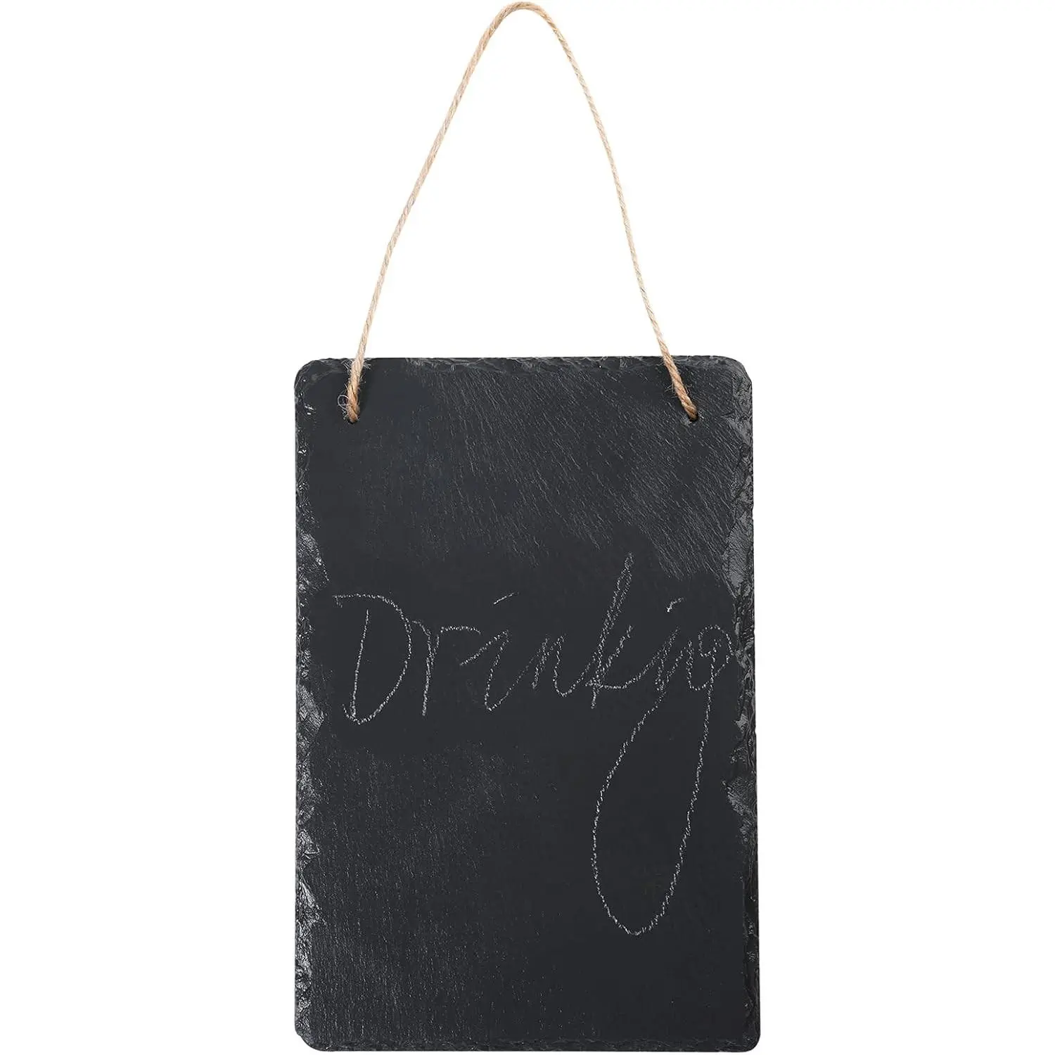 Slate Farmhouse Double Sided Hanging Chalkboard Sign 8 x 12 Inches, Black Rustic Wall Decor for Kitchen, Wedding, Bathroom, Outdoor Garden, Pantry