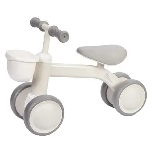 4 Wheel Balance Bike for Toddlers, Baby Balance Bike with Removable Basket, Lightweight First Bike for 12-24 Months Boys Girls, Indoor & Outdoor Play, Supports Up to 55 lbs