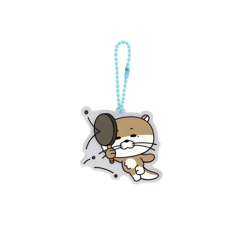 Popular Korean Boy Group Idol Cute Animal Pendant Cartoon Style Transparent Acrylic Bead Chain Next Door Keychain Fans Collect