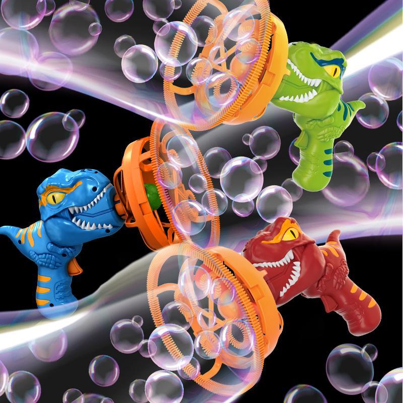 Dinosaur Bubble Machine Set, Super Large Bubbles, Handheld Electric Bubble Blower, Thickened Design, High Concentration Liquid, Outdoor Toy