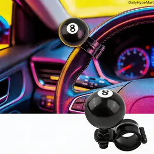 8 Ball Steering Wheel Knob Spinner, Universal 360° Car Turning Accessory