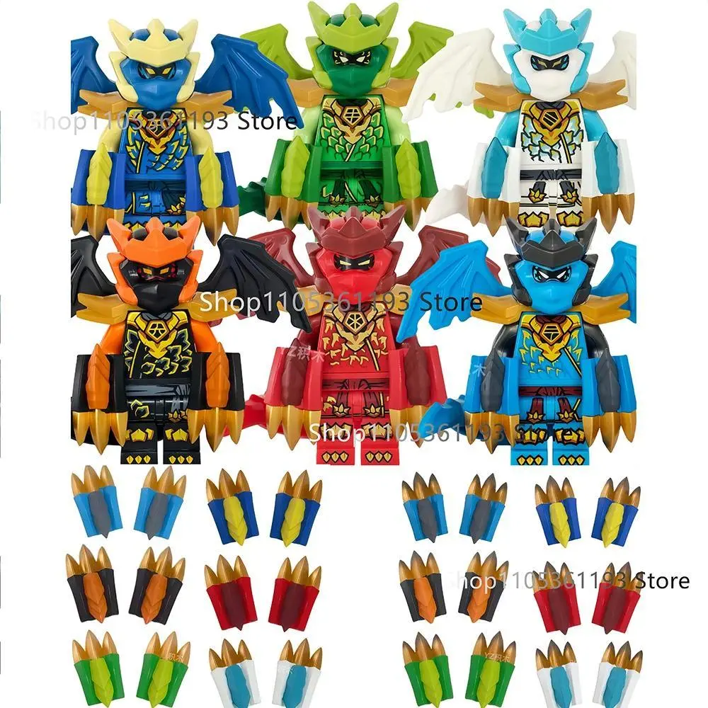 Dragons Mini Anime Cartoon Toy Ninja Accessories Figures Building Blocks Birthday Gift Figurines Bricks
