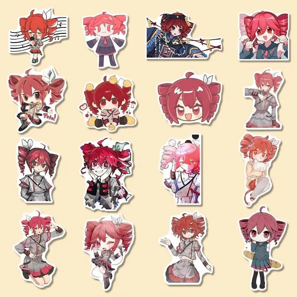 64pcs/lot Kasane Teto Stickers Anime Cartoon Graffiti Decals Helmet Skateboard Laptop Motorcycle Sticker Kids DIY Decoration