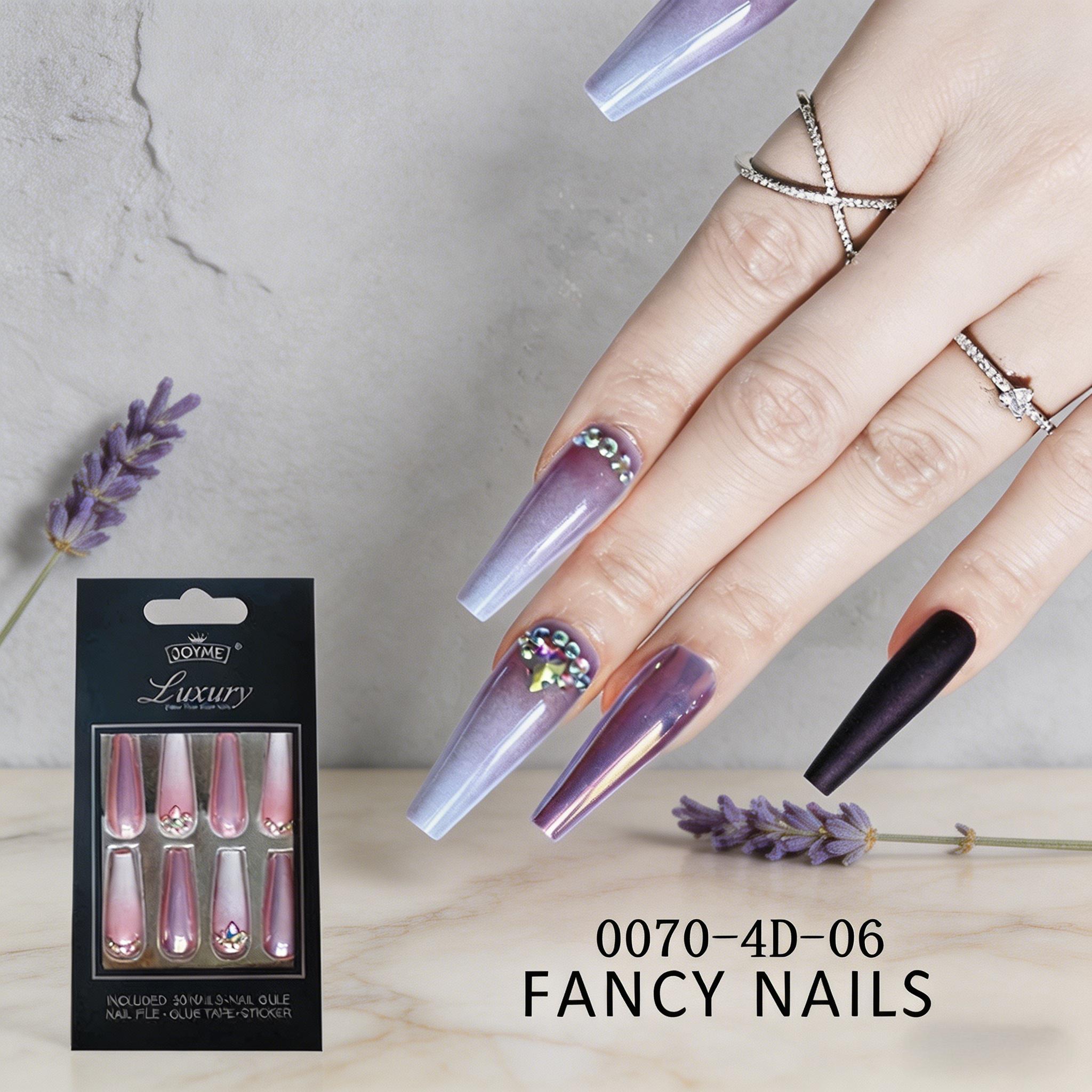 30Pcs Luxury 3D Embossed Long Coffin Press On Nails, Large Rhinestone Inlay Reusable False Nails with Glue & Full Tool Kit for Women 30Pcs Luxury 3D Embossed Long Coffin Press On Nails, Large Rhinestone Inlay Reusable False Nails with Glue & Full Tool Kit for Women