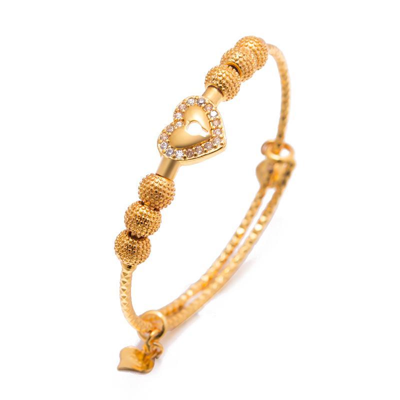 Annayoyo Baby Boys Bangles Gold Color Jewelry Bangles Ethiopian Child Girls  Dubai Bracelet Party wedding Gifts