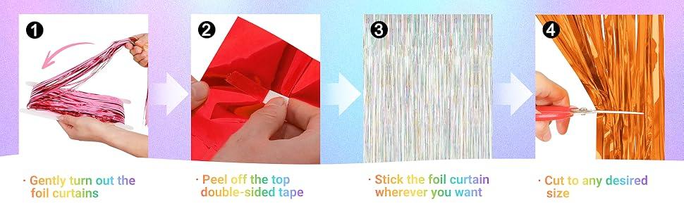 2 Pack Glitter Pink Backdrop, 3.28 FT x 7.05 FT Birthday Party Decorations, Pink Fringe Curtains Foil Streamer Tinsel, Pink Curtains Photo Backdrop Happy Birthday Valentines Day Backdrop