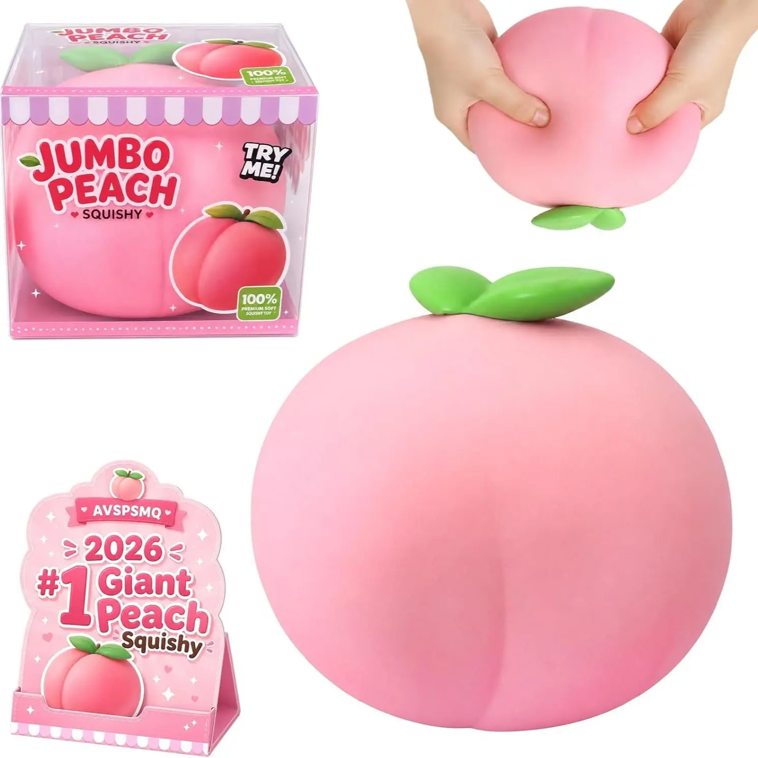 6in Peach Squishy, Jumbo Realistic Peach Stress Ball, Moldable Soft Squishy for Anxiety Relief, Squishy Squeeze Fidget, Party Favor for Adults