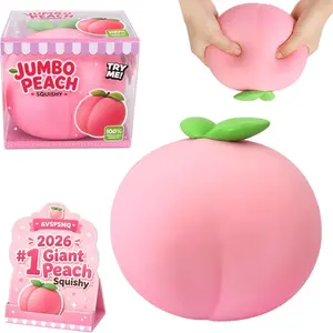 6in Peach Squishy, Jumbo Realistic Peach Stress Ball, Moldable Soft Squishy for Anxiety Relief, Squishy Squeeze Fidget, Party Favor for Adults