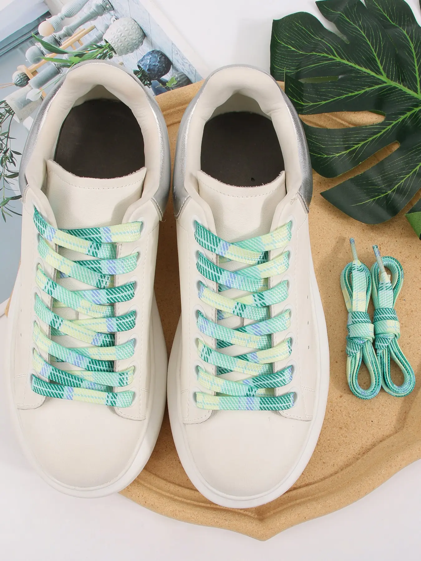 Polyester Printed Laces, Spring Elegant Casual Style, Checkered Girl Shoes Accessories, All Seasons, Comfortable & Stylish, Shoelaces