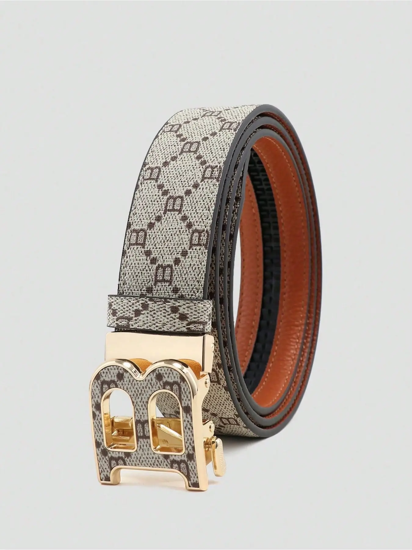 Fashion Men's Belt With Automatic Buckle And Letter B Design, Premium Quality, Ideal For Casual Wear And Jeans