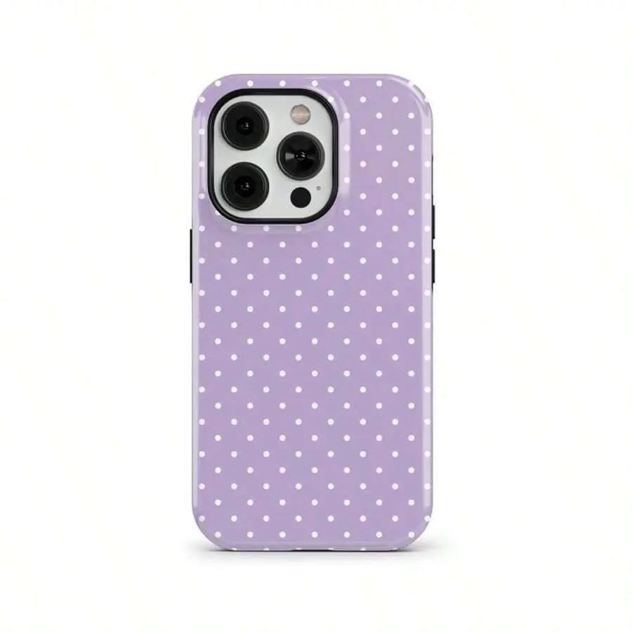 VESPOP Lavender Polka Dot Phone Case, Compatible With IPhone 17, 16, 15, 14, 13, 12 Pro Max, Galaxy S26, S25, S23, And Pixel,Halloween,Horror,Character,Silicone,Christmas,Themed,Soft,TPU