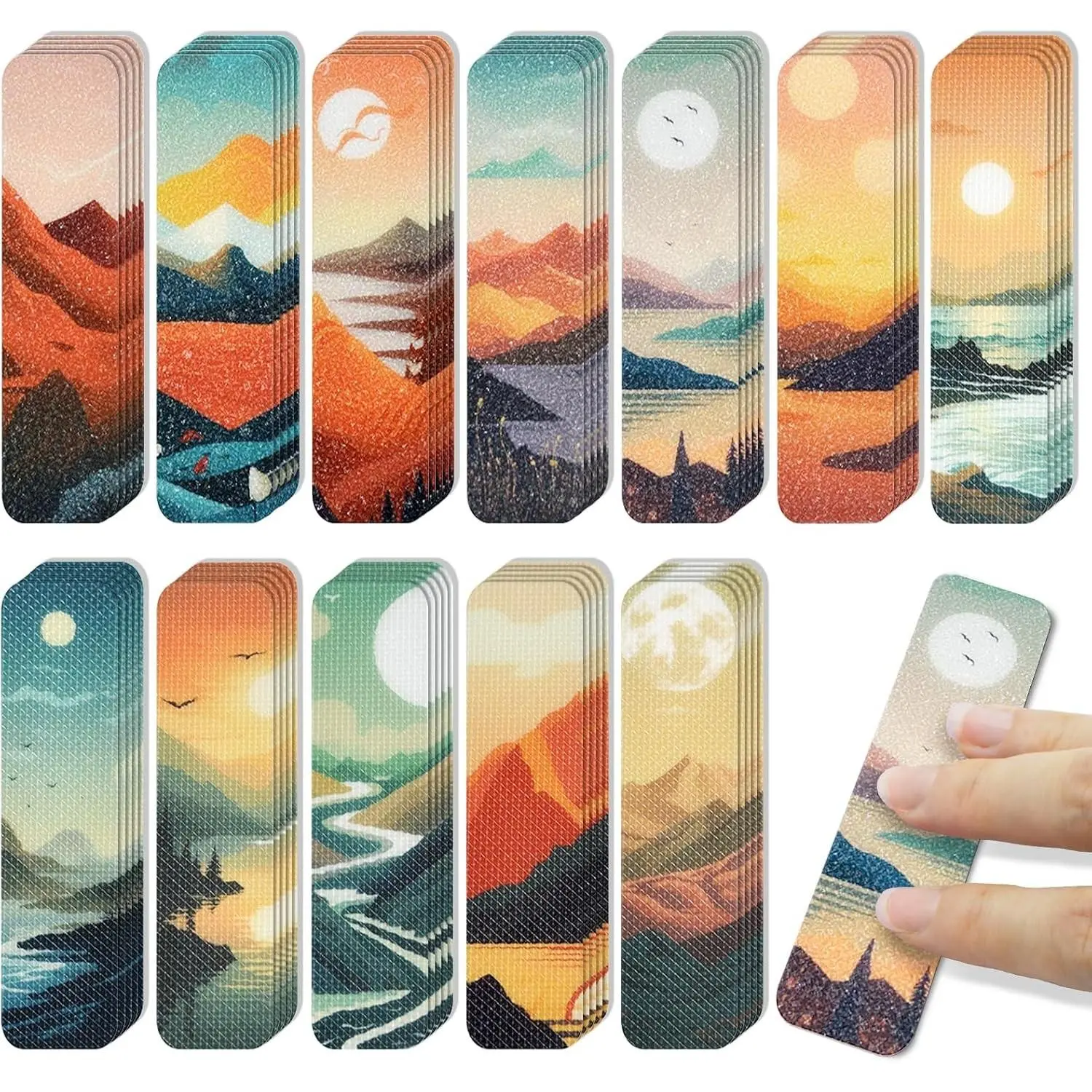 36 Pcs Textured Sensory Stickers for Adults – Tactile & Texture Sensory Strips, Anxiety Relief Desk Fidgets & Room Must Haves (Landscape)