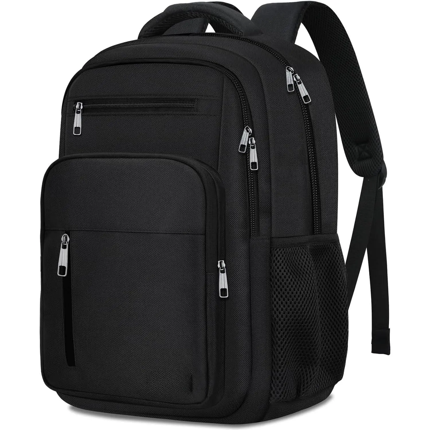 Black Backpack for Men Women, Laptop Travel Backpacks with Reinforced Straps, School Backpack for Boys Girls Teens, Water Resistent Book bag, Work College Bookbag,  pack