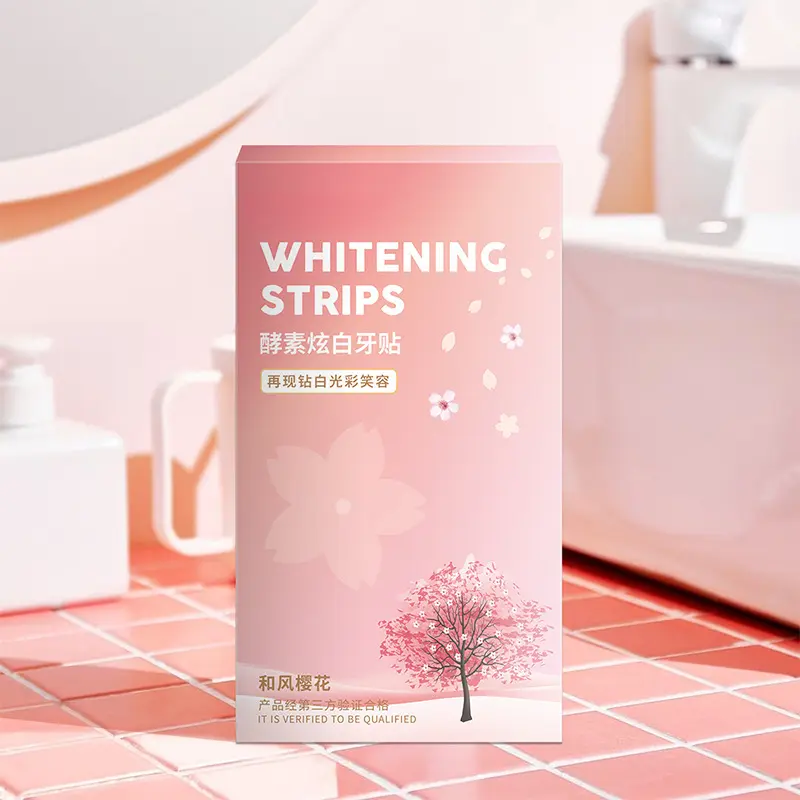 Enzyme Teeth Whitening Strips, Professional Brightening & Long-Lasting Teeth Strips for Stain Removal