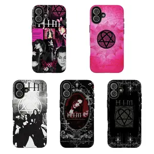 HIM Band Gothic Heartagram Phone Case,Tough phone case,for iPhone 16 15 14 13 12 11 17Pro Max,for Samsung S25 S24 S23 S22 Ultra,Gifts For Fans, Phone Accessories