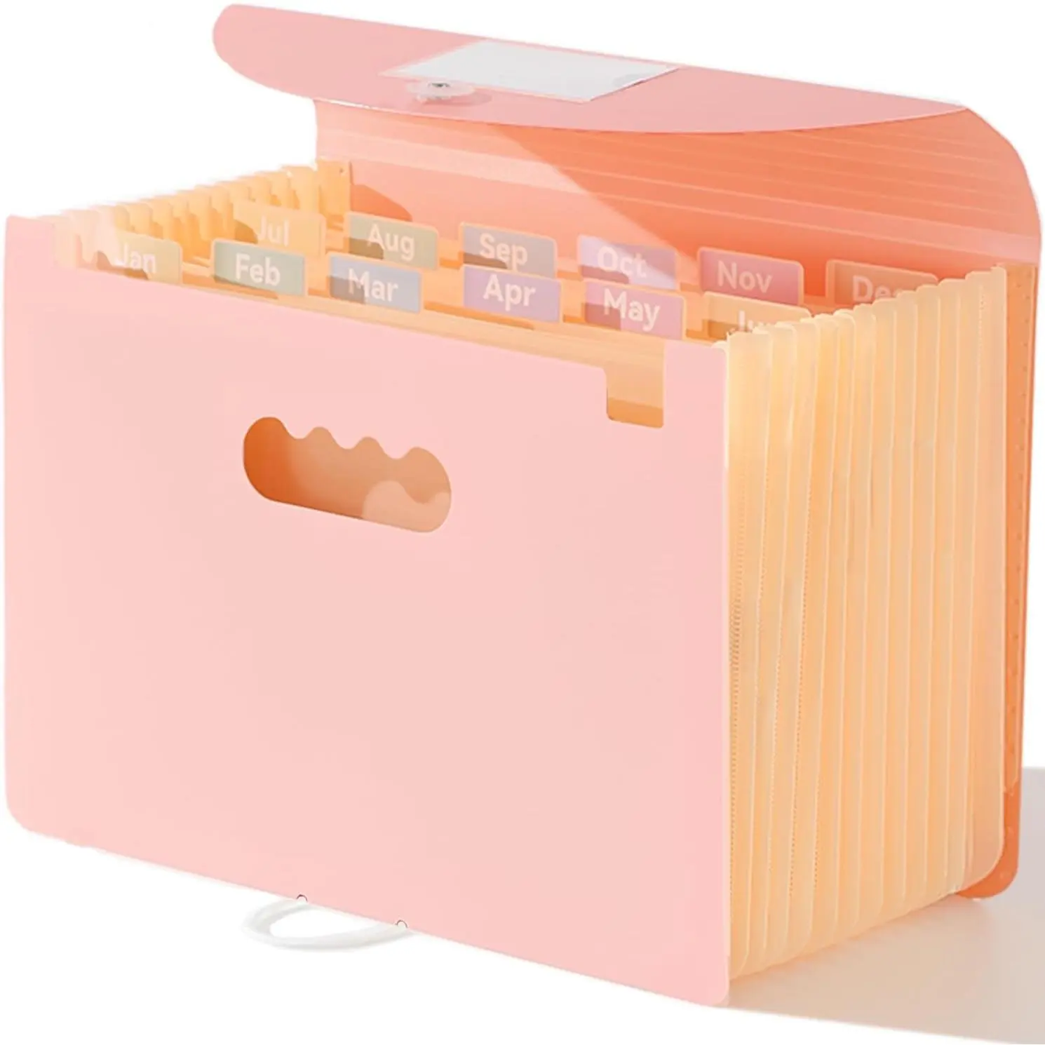 Accordion File Organizer 12 Pockets, Monthly Bill Receipt Tax Organizer, Expanding File Folders with Larger Bright Tabs, Fits Letter/A4 Size -