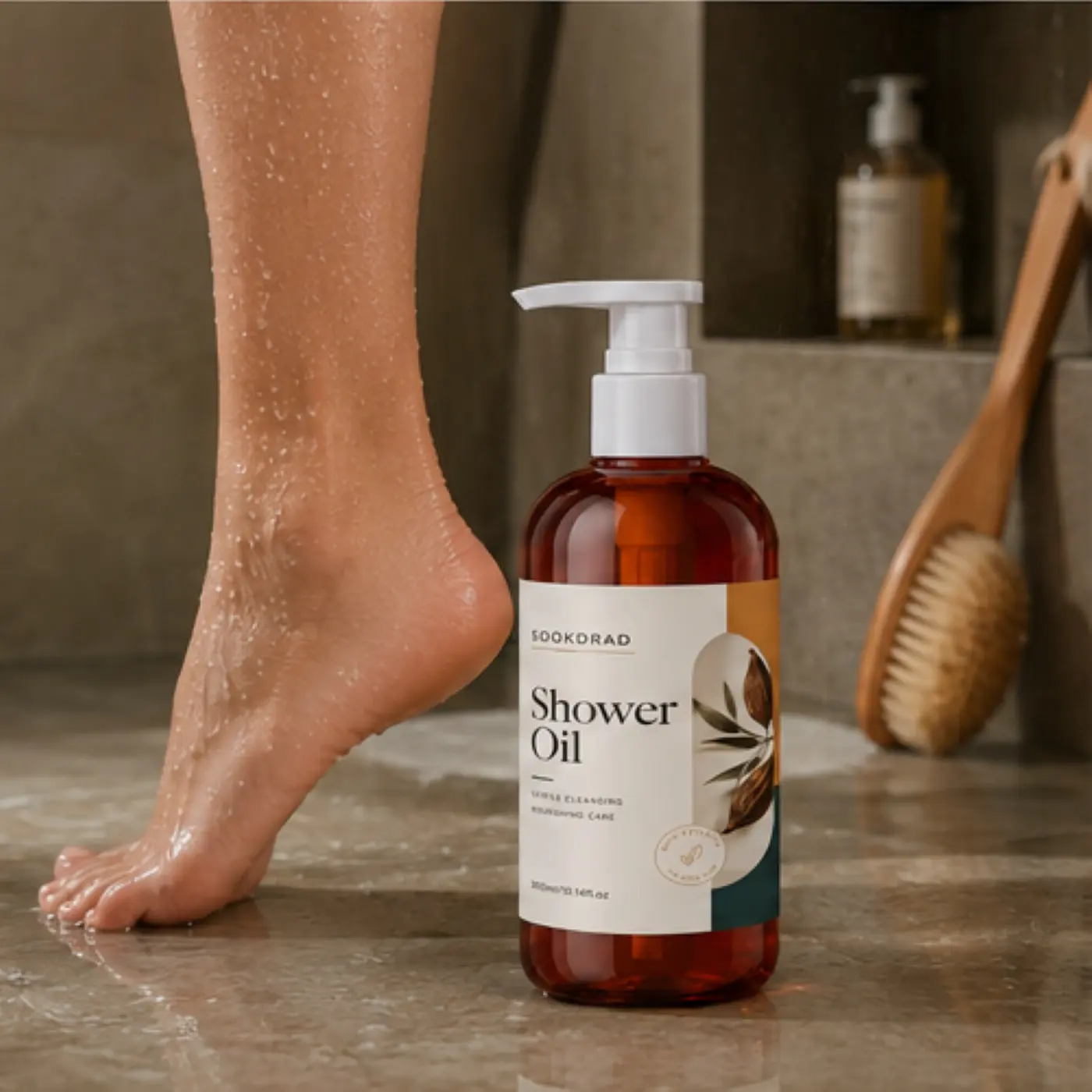 Shower Oil, natural botanical, gentle cleansing, nourishing care, for body, all skin types, daily body care, 300ml/10.14fl.oz, Body Care Products