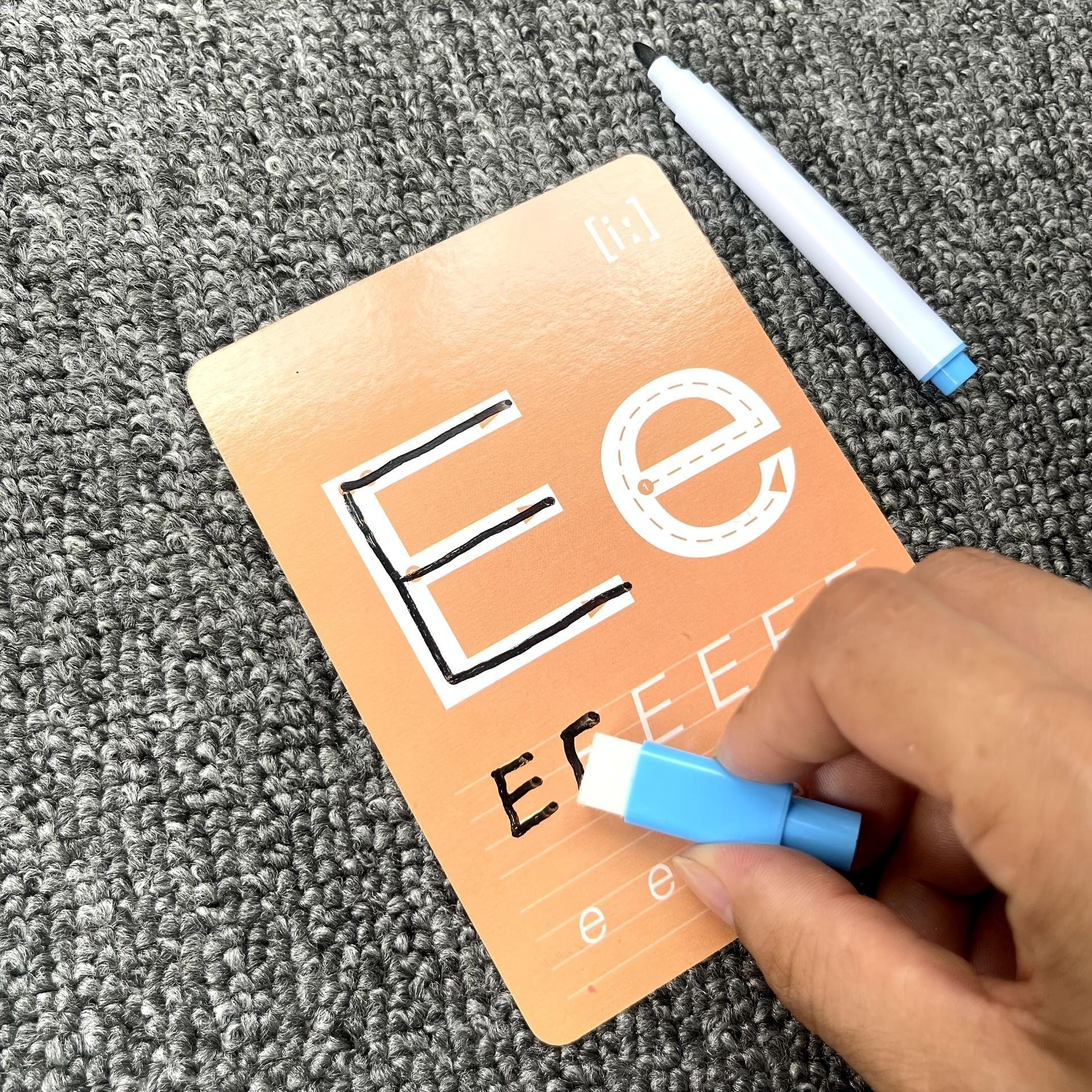 Alphabet/Number/Math Learning Card, 36pcs/set Learning Card with Erasable Pen, Learning Card for Preschoolers & Kindergarten Learning Activities, Visual Stimulation Cards