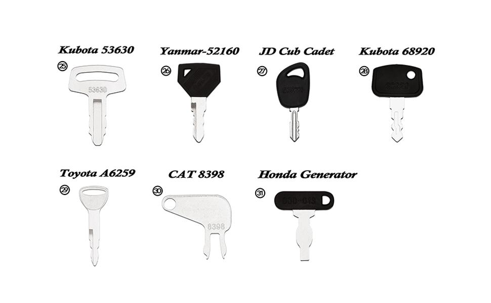 THE WELL KEPT 31 Heavy Construction Equipment Key Set fits Cat, JD, Case, Komatsu, Hyster, Kubota, JCB, Bobcat, Daewoo, JLG, Toyota & More THE WELL KEPT 31 Heavy Construction Equipment Key Set fits Cat, JD, Case, Komatsu, Hyster, Kubota, JCB, Bobcat, Daewoo, JLG, Toyota & More