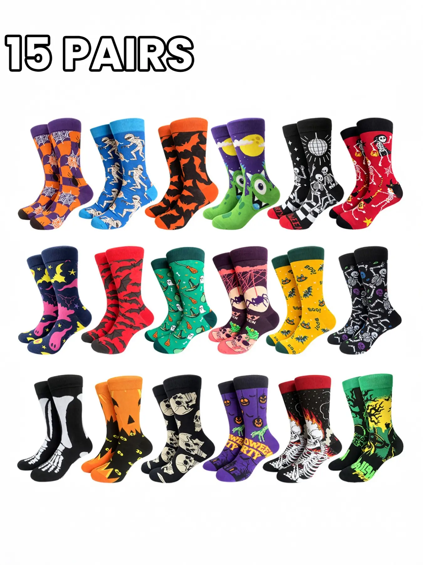 Halloween Theme Graphic Ankle Socks, Skull Pumpkin Spider Print, Elastic Comfortable, Party Wear, Unisex, Cosplay Friendly, Random Design