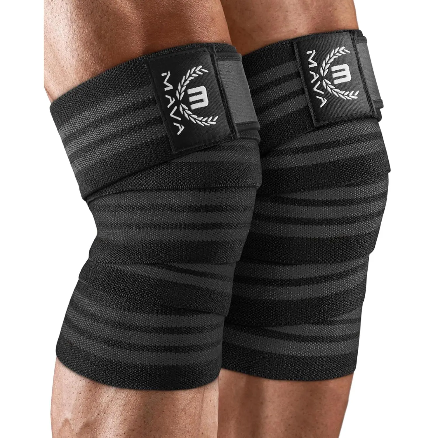Knee Wraps (Pair) for Men & Women | Ideal for Cross Training, WODs, Gym Workouts, Weightlifting, Fitness & Powerlifting | Knee Straps for Squats | 72" Compression & Elastic Support