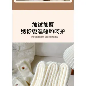 5 Pairs of Cute Cartoon Mink Fur Socks for Autumn and Winter White Mid Tube Socks Thickened and Plush Home Floor Socks