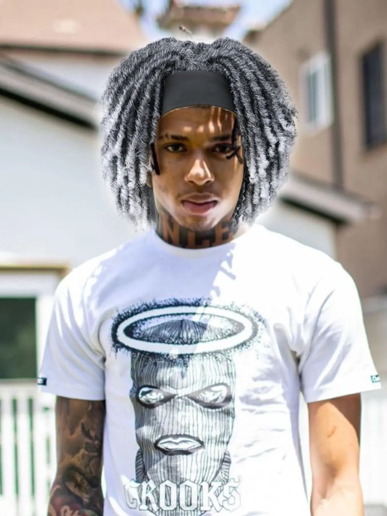 Afro Curly Braided Headband Wigs, Short Dreadlock Wig, Glueless Synthetic Twist Faux Locs, Headband Dreadlock Wig for Men