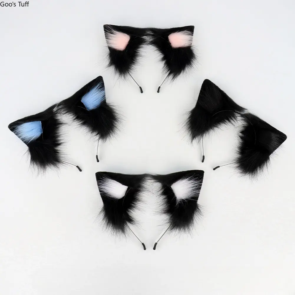 Simulation Plush Kitten Ear Headband, Cute Cat Girl Cosplay Hair Accessory for Comic Con