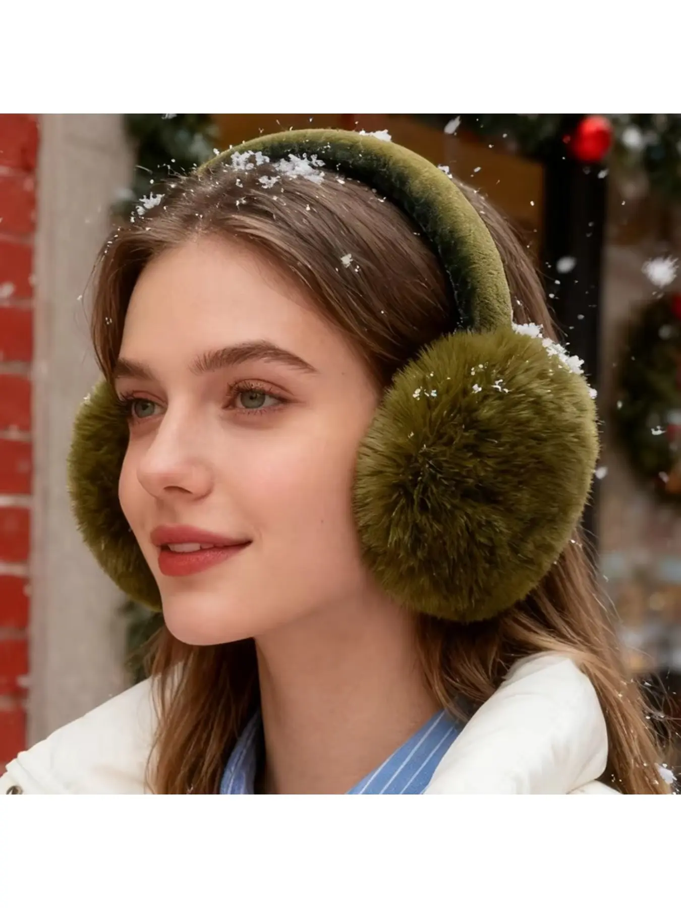 Plush Ear Muffs for Women, Warm & Cold-Proof for Cycling, Adjustable Non-Pressure, Simple Versatile for Daily Commute & Outdoors.